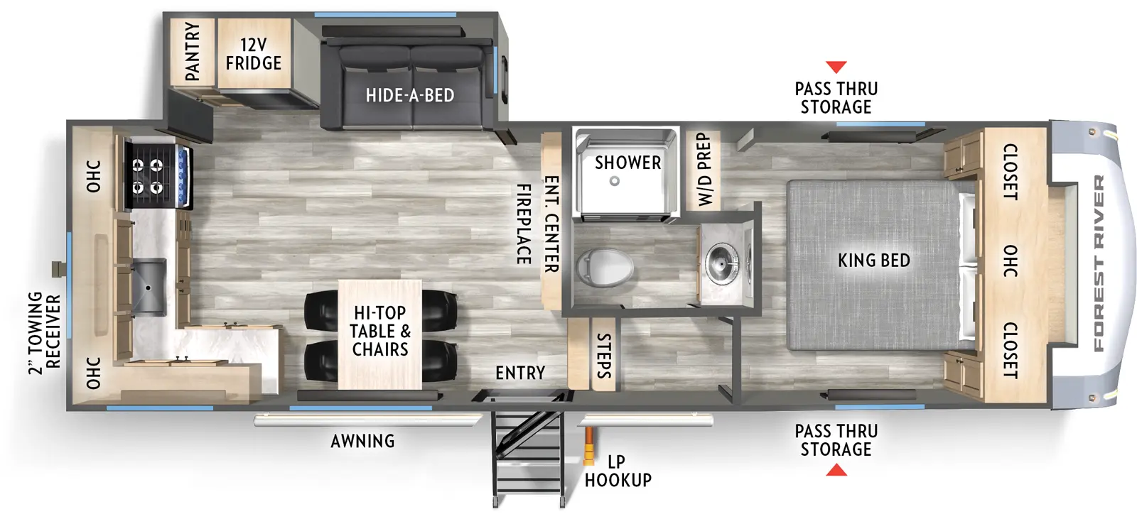 Wildcat Fifth Wheels 23RK - DSO Floorplan